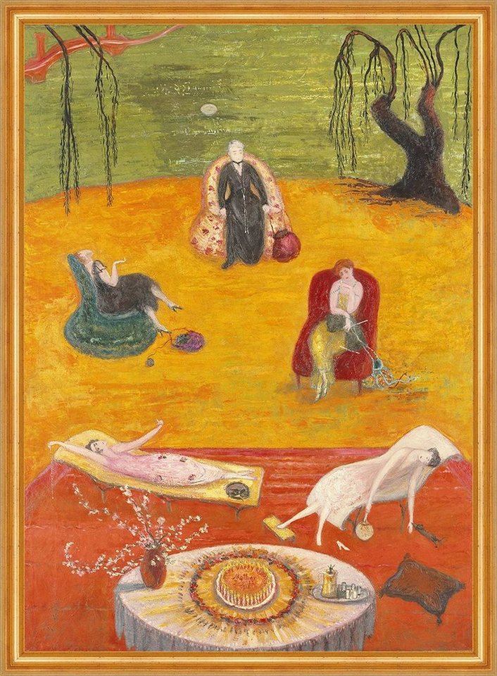 BillerAntik Kunstdruck Heat Florine Stettheimer Hitze Sommer Freizeit Liegen Stricken Sessel, (1 St) von BillerAntik