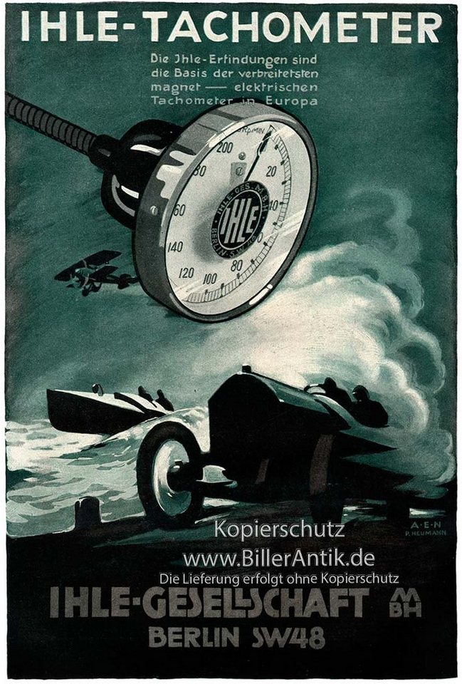 Kunstdruck Ihle Gesellschaft magnet elektrische Tachometer Plakat Braunbeck Motor, (1 St) von OTTO