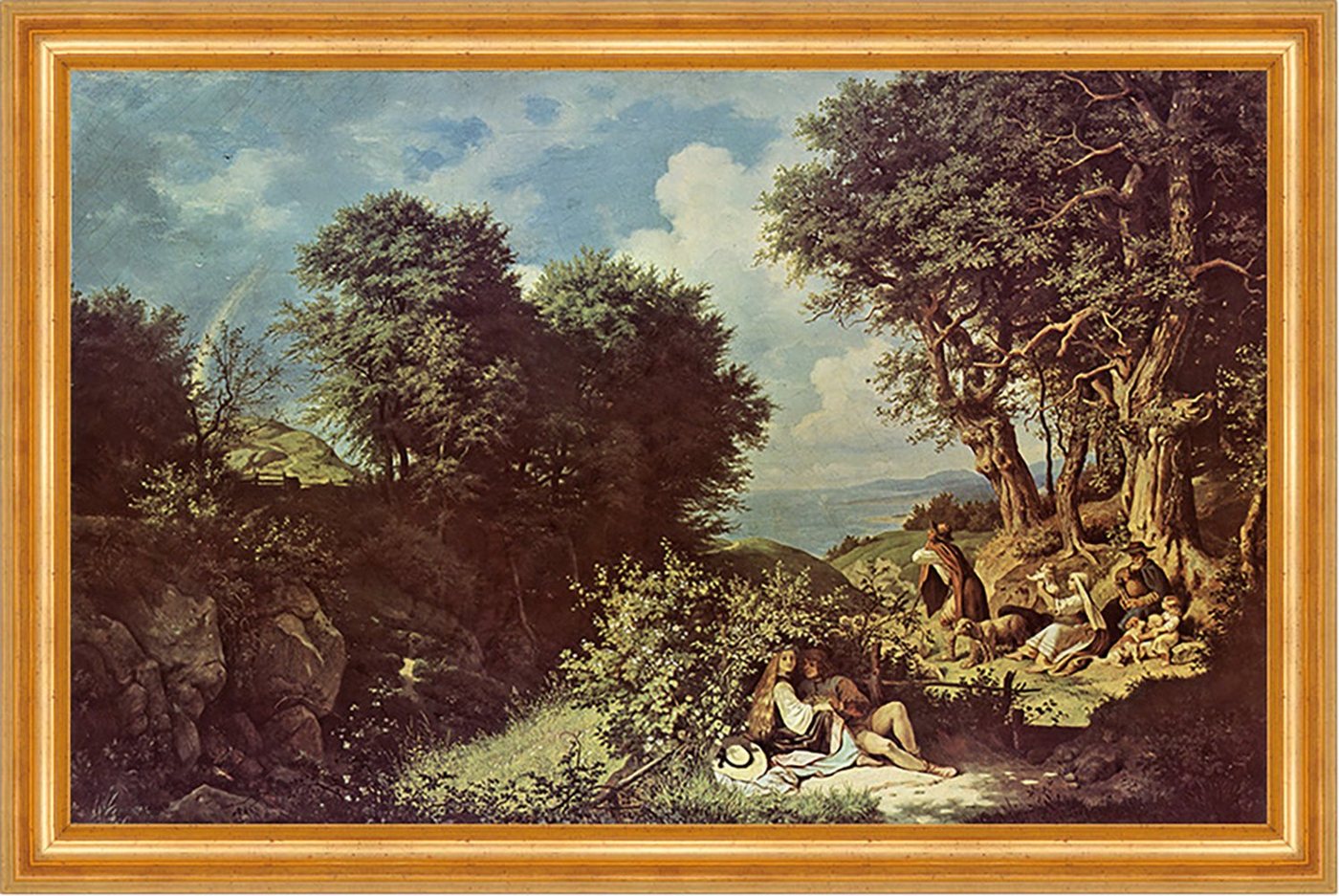 BillerAntik Kunstdruck Im Juni Ludwig Richter Liebespaar Natur Sommer Familie Ausflug H A3 02, (1 St) von BillerAntik