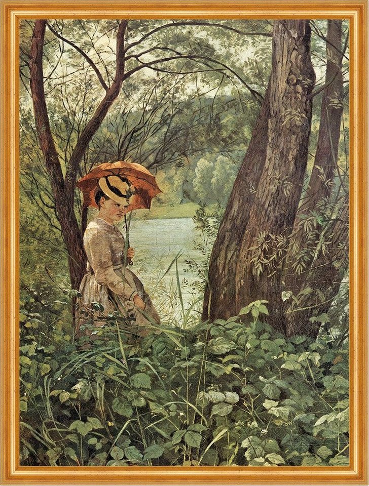 Kunstdruck Im Sonnenschein Hans Thoma Spaziergang Schirm Natur Weiden Hut LW H A2, (1 St) von OTTO