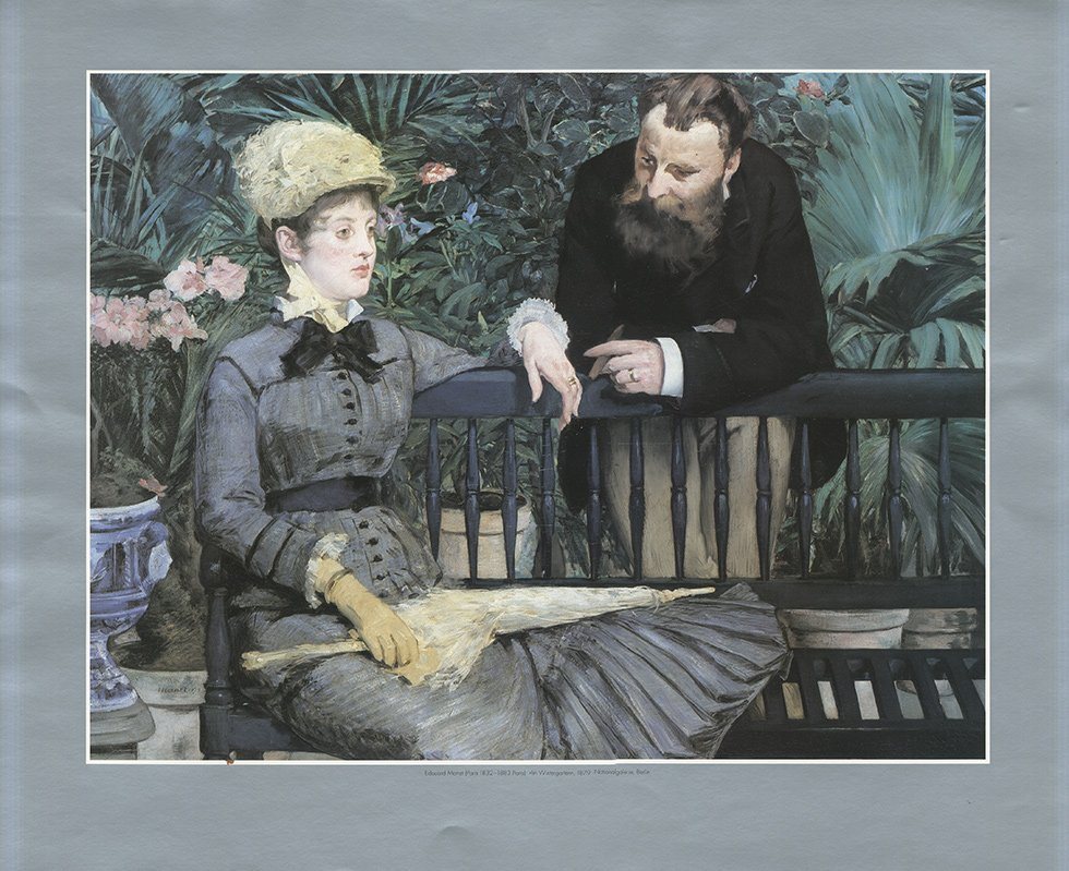 BillerAntik Kunstdruck Im Wintergarten Edouard Manet Paar Gespräch Poster Kunstdruck Werbung, (1 St) von BillerAntik