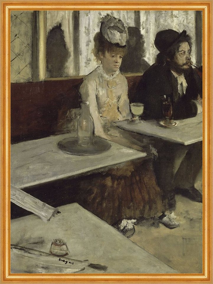 Kunstdruck In a Cafe Edgar Degas Mode Männer Frauen Tische Gläser Hüte Tablett B, (1 St) von OTTO