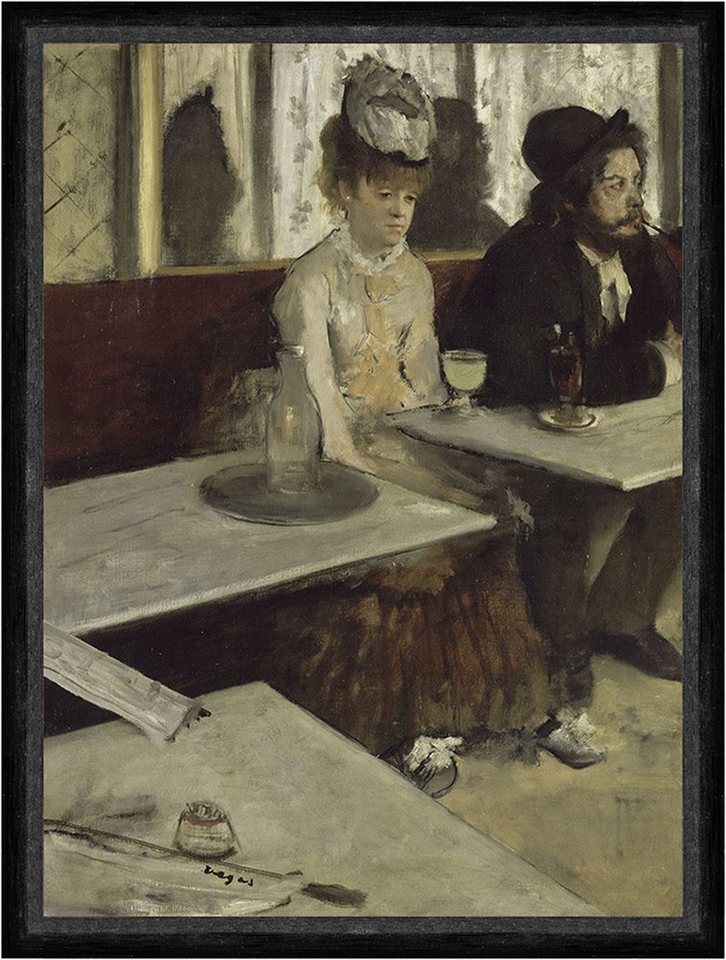 Kunstdruck In a Cafe Edgar Degas Mode Männer Frauen Tische Gläser Hüte Tablett Fa, (1 St) von OTTO