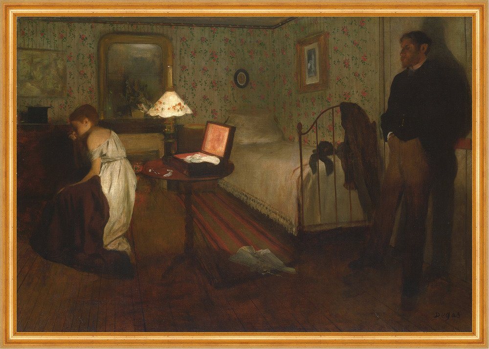 Kunstdruck Interior Edgar Degas Schlafzimmer Bett Schatulle Familie B A2 01436 Ge, (1 St) von OTTO