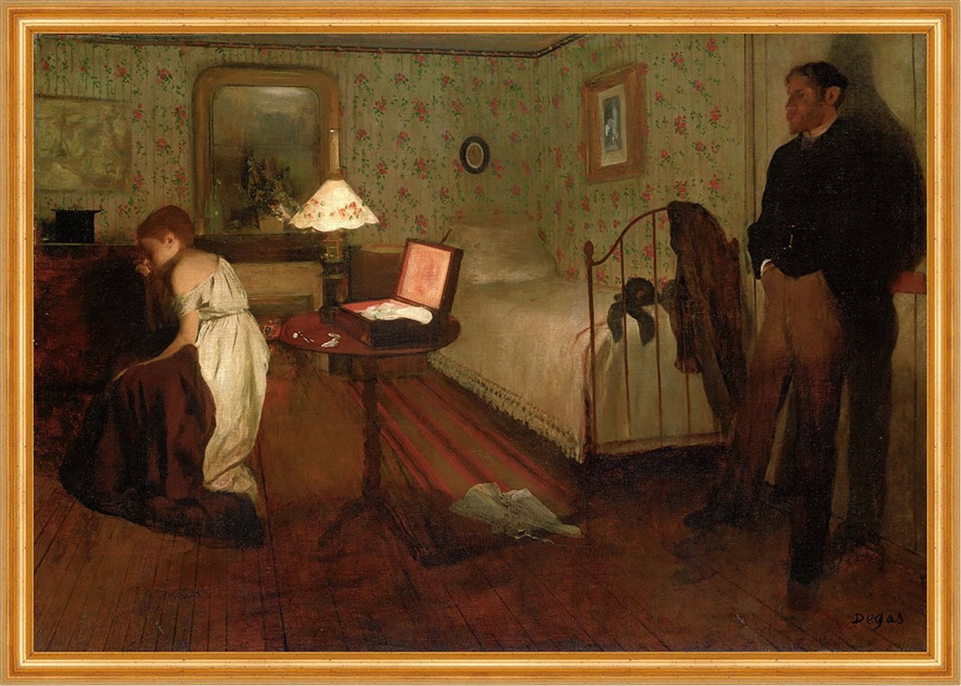 Kunstdruck Interior Edgar Degas Schlafzimmer Bett Schatulle Familie Mädchen B A1, (1 St) von OTTO