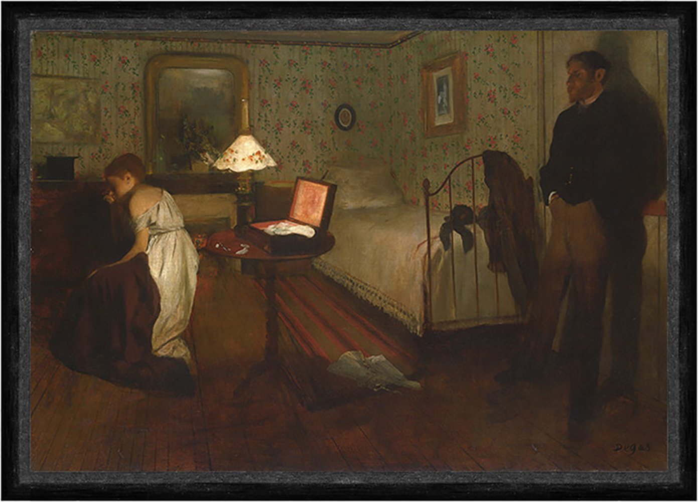 Kunstdruck Interior Edgar Degas Schlafzimmer Bett Schatulle Familie Mädchen Faks_, (1 St) von OTTO