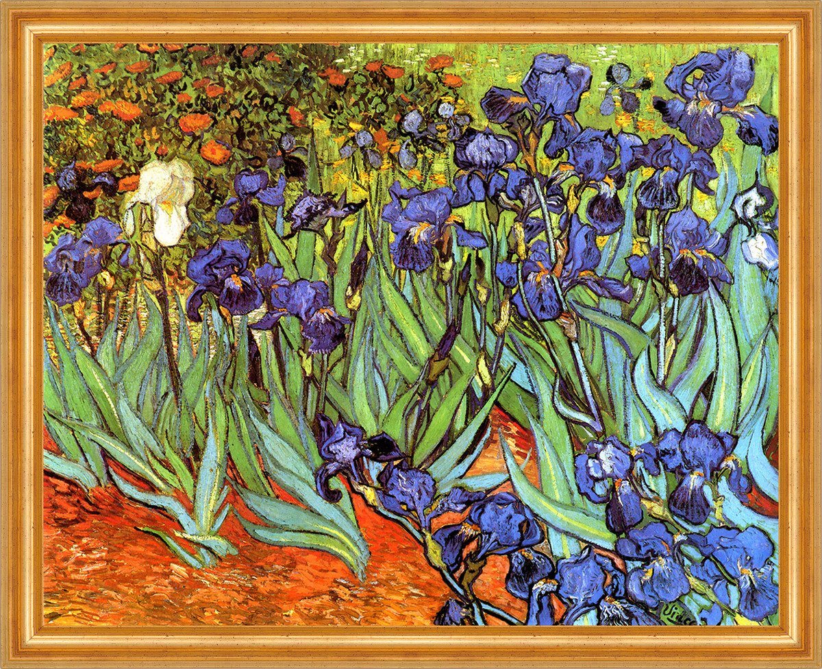 Kunstdruck Iris Schwertlilien Blumen Impressionismus van Gogh A3 075 Gerahmt, (1 St) von OTTO