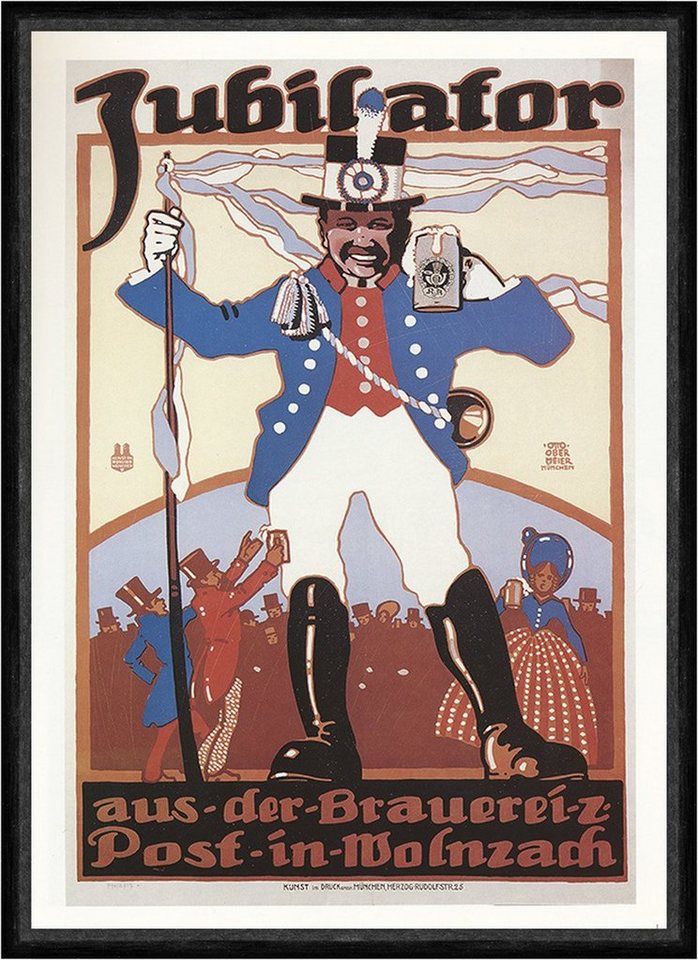 BillerAntik Kunstdruck Jubilator aus der Brauerei Post in Wolnzach Otto Obermeier Faks_Werbun, (1 St) von BillerAntik