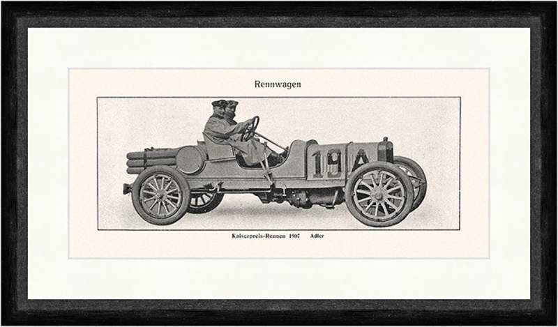 BillerAntik Kunstdruck Kaiserpreis Rennen 1907 Adler Rennwagen Zweisitzer Faks Sport 041, (1 St) von BillerAntik