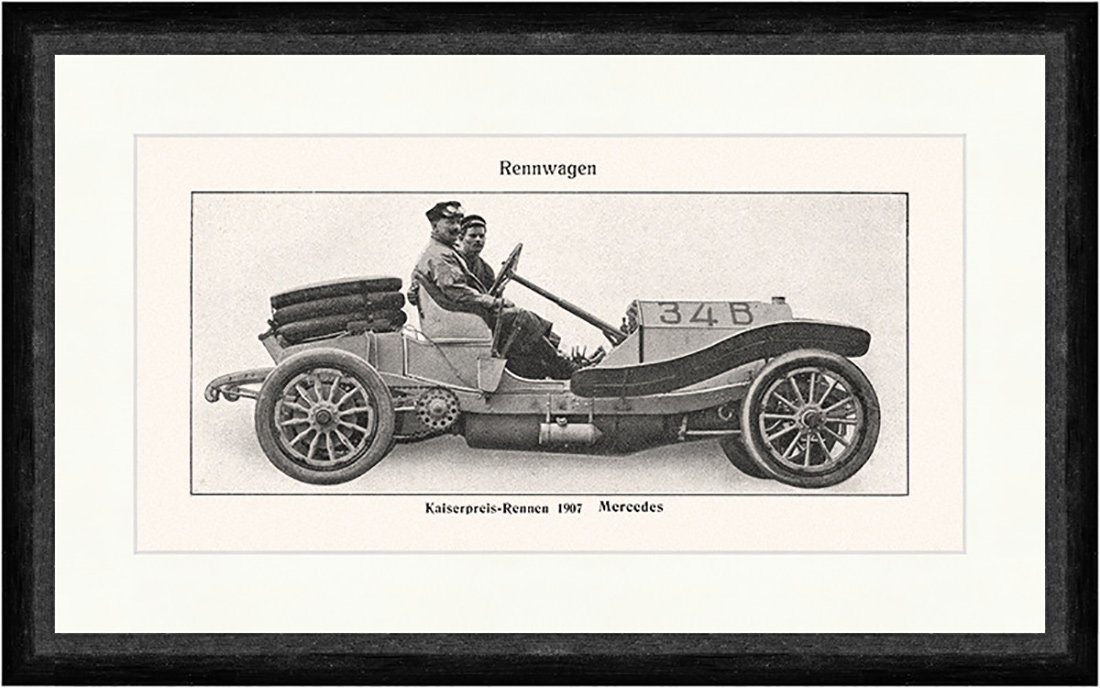 Kunstdruck Kaiserpreis Rennen 1907 Mercedes Rennwagen Zweisitzer Faks Sport 038, (1 St) von OTTO