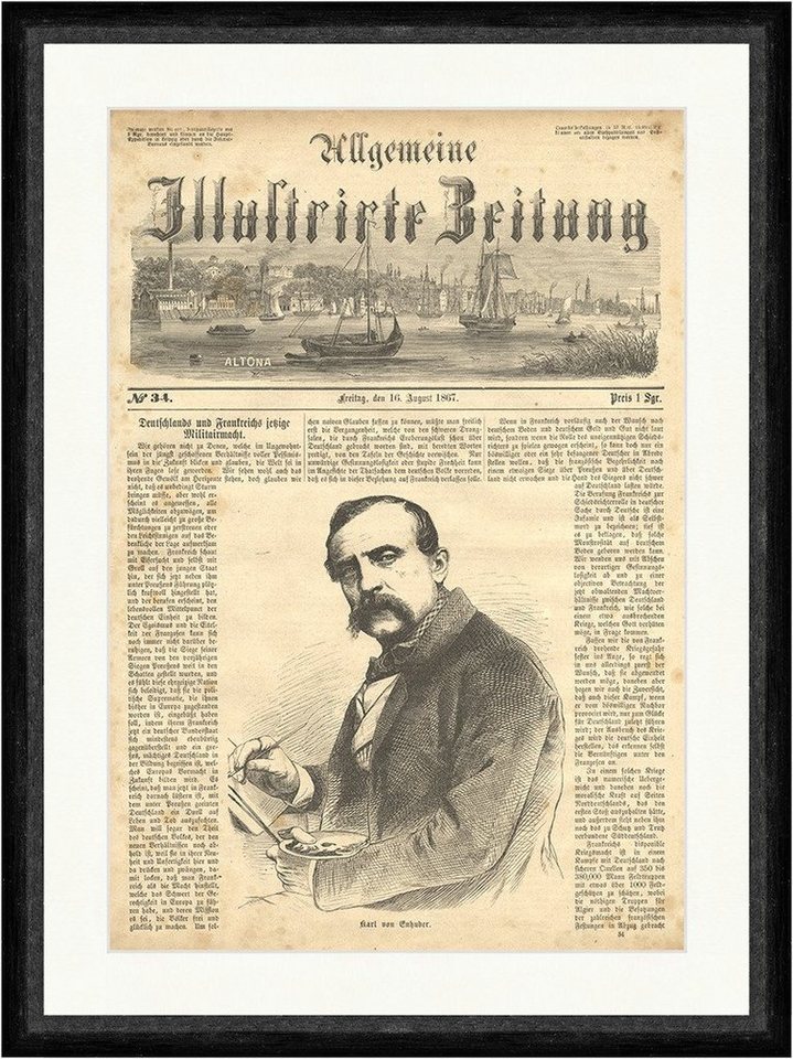 BillerAntik Kunstdruck Karl von Enhuber Hof München Bayerischer Maler Genre Pinsel Faksimile_, (1 St) von BillerAntik