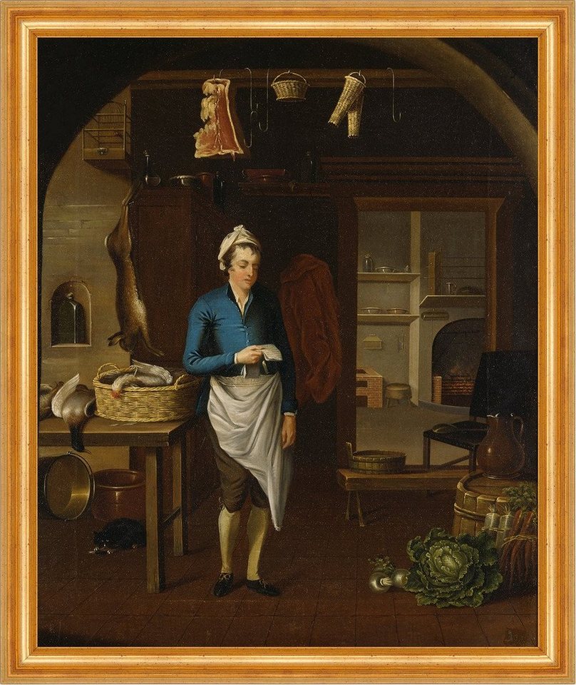 BillerAntik Kunstdruck Kitchen Scene John Atkinson Küche Hase Ofen Rezept Geflügel B A3 02592, (1 St) von BillerAntik