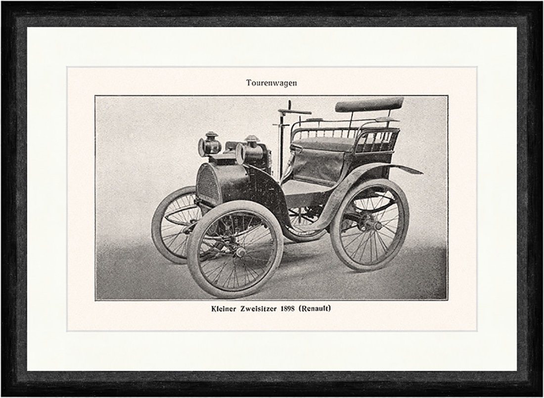 BillerAntik Kunstdruck Kleiner Zweisitzer 1898 Renault Tourenwagen Cabrio Faks Sport 010, (1 St) von BillerAntik