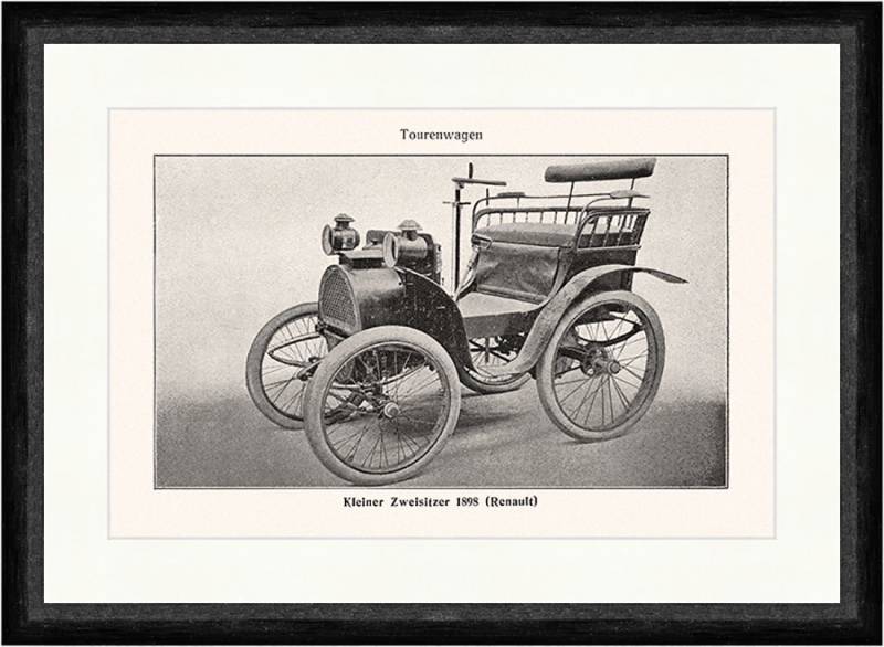 BillerAntik Kunstdruck Kleiner Zweisitzer 1898 Renault Tourenwagen Cabrio Faks Sport 010, (1 St) von BillerAntik