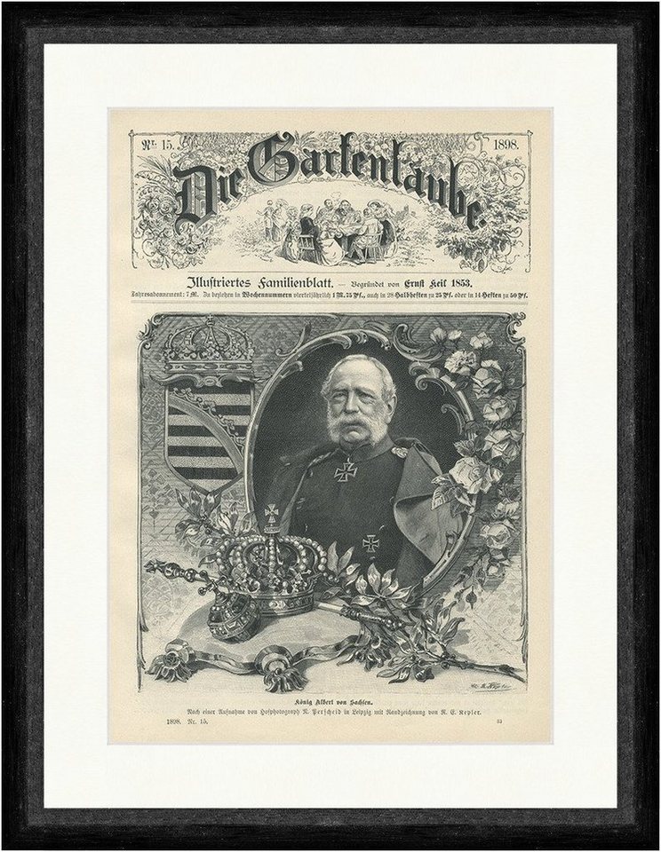 BillerAntik Kunstdruck König Albert von Sachsen Kepler Gartenlaube Wettiner General Faksimile, (1 St) von BillerAntik