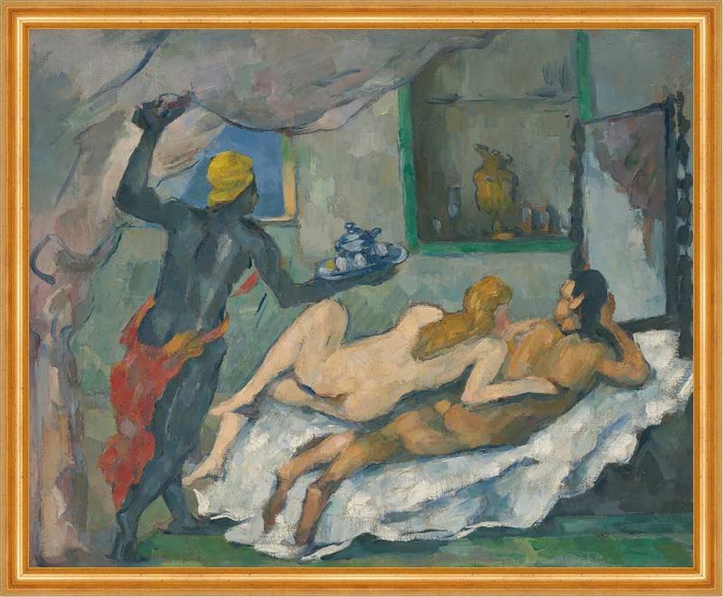BillerAntik Kunstdruck L Apres-midi a Naples, Afternoon in Naples Paul Cezanne Paar Bett B A1, (1 St) von BillerAntik