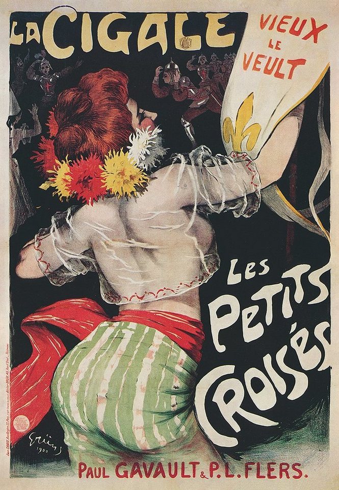 Kunstdruck La Cigale Heuschrecke Paul Gavault Blume Paris Jugendstil Plakat Plaka, (1 St) von OTTO