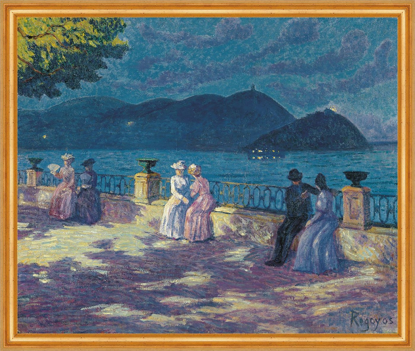 Kunstdruck La Concha, Night-time Dario de Regoyos Nacht Promenade Abend Meer B A1, (1 St) von OTTO