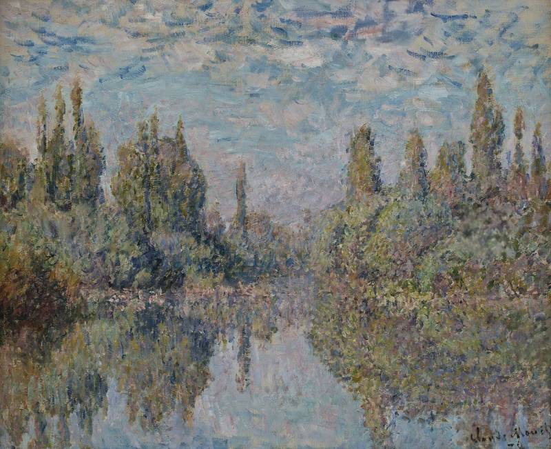 BillerAntik Kunstdruck La Seine a Vetheuil Claude Monet Frankreich Ile-de France Fluss Bäume, (1 St) von BillerAntik