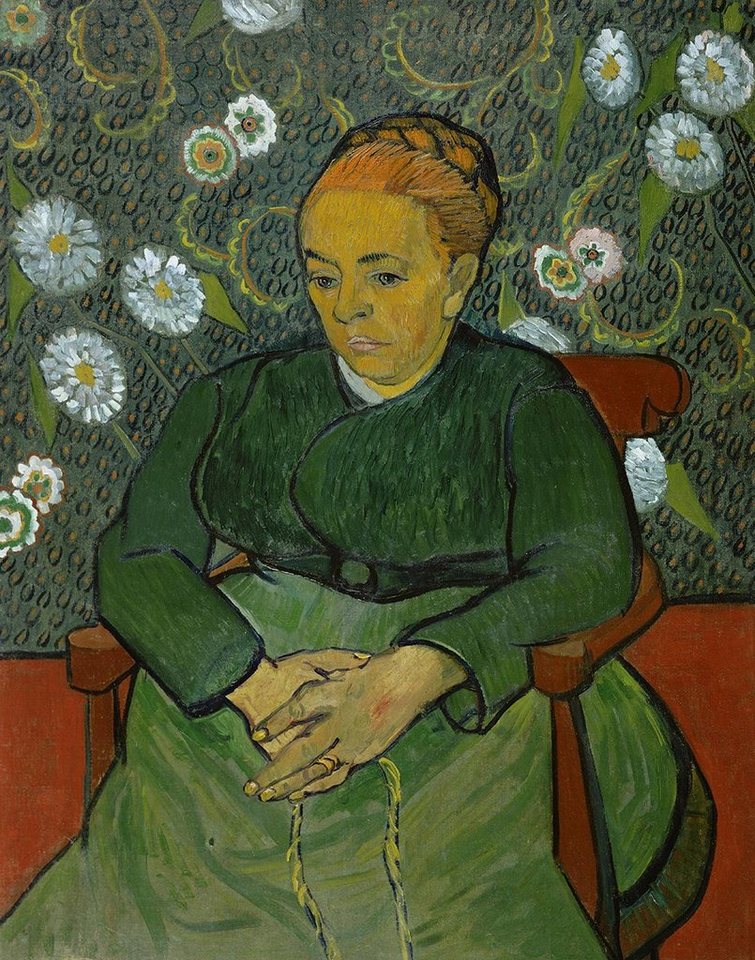 Kunstdruck La berceuse, Portrait of Madame Roulin Vincent van Gogh Frauen Blumen, (1 St) von OTTO