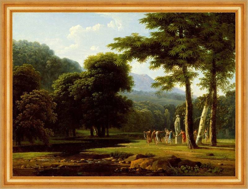 BillerAntik Kunstdruck Landscape Jean-Victor Bertin Landschaft Garten Park Bäume B A3 02541 G, (1 St) von BillerAntik