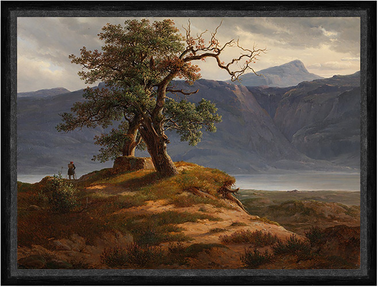 Kunstdruck Landskap med vandringsmann Thomas Fearnley Bäume Fluß Berge Hügel Faks, (1 St) von OTTO