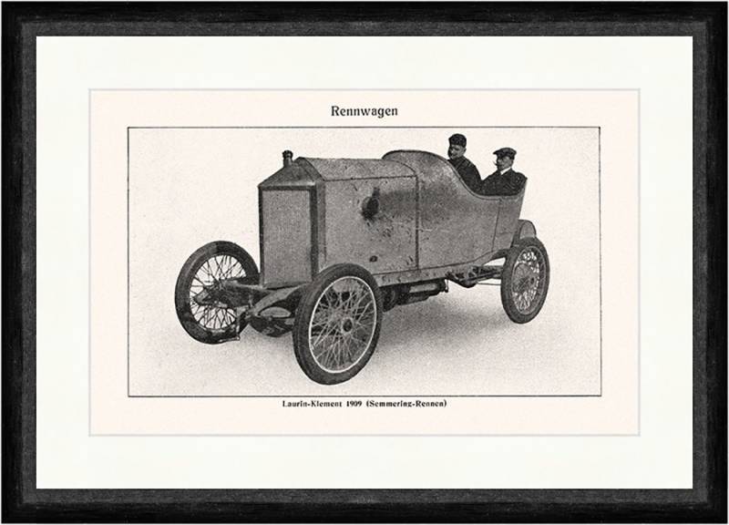BillerAntik Kunstdruck Laurin Klement 1909 Semmering Rennwagen Zweisitzer Faks Sport 046, (1 St) von BillerAntik