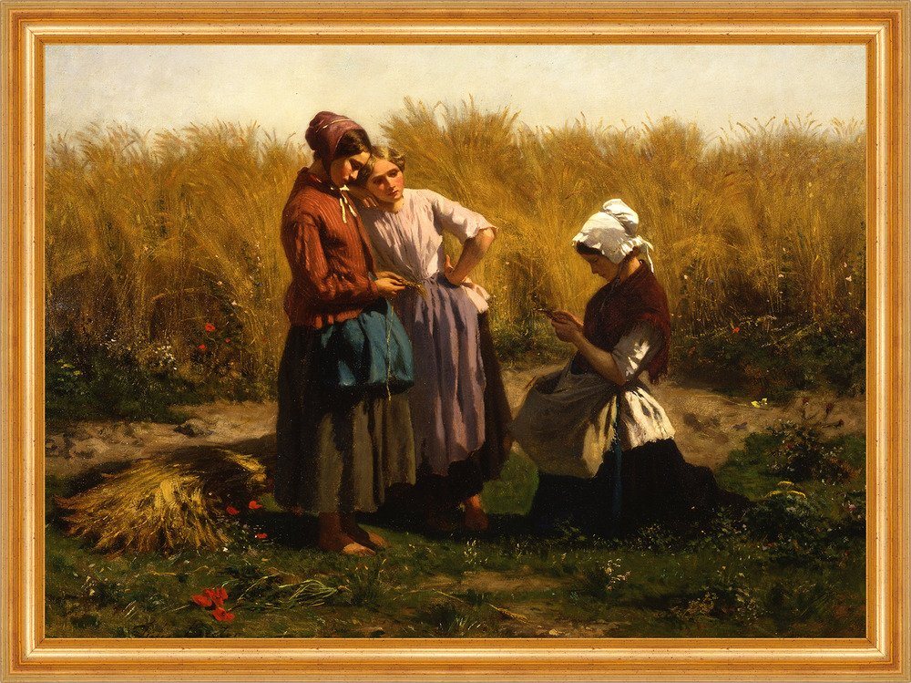 Kunstdruck Love Tokens Jules Breton Liebe Blumen Frauen Aberglaube Hauben B A3 02, (1 St) von OTTO