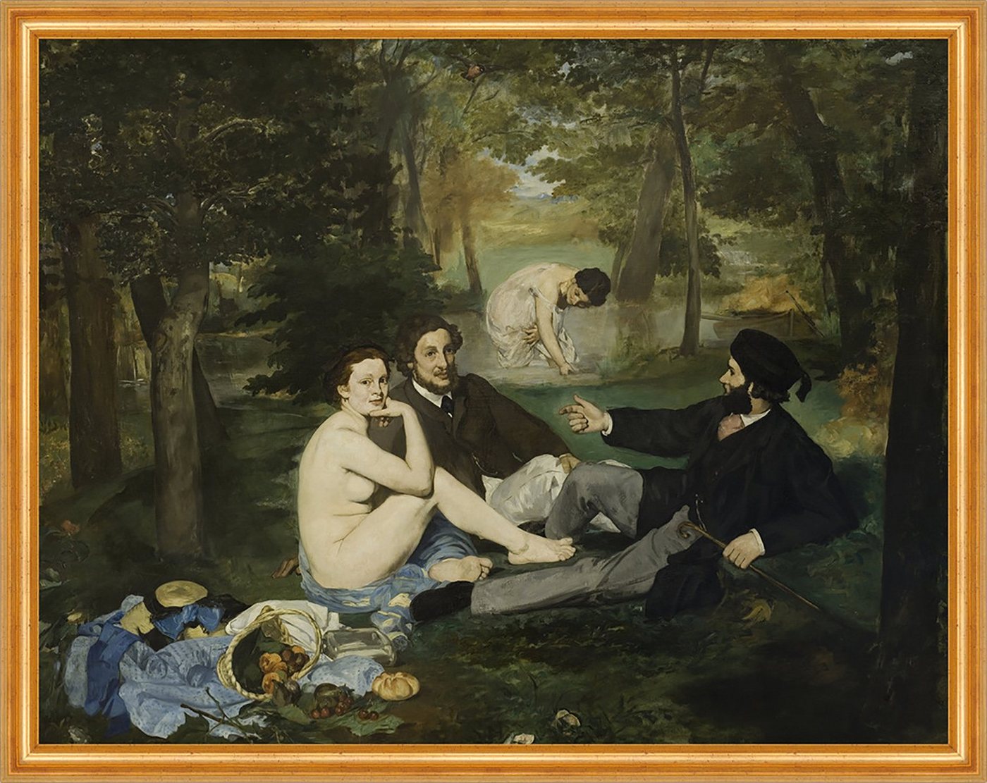 BillerAntik Kunstdruck Luncheon on the Grass Edouard Manet Picknick Garten Wald Bad Wiese B A, (1 St) von BillerAntik