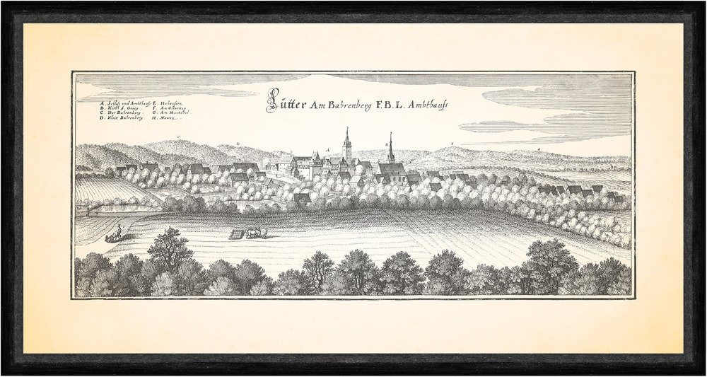 Kunstdruck Lutter am Bahrenberg F.B.L. Amtshaus Barenberge Schloss Kirche Faks_M, (1 St) von OTTO