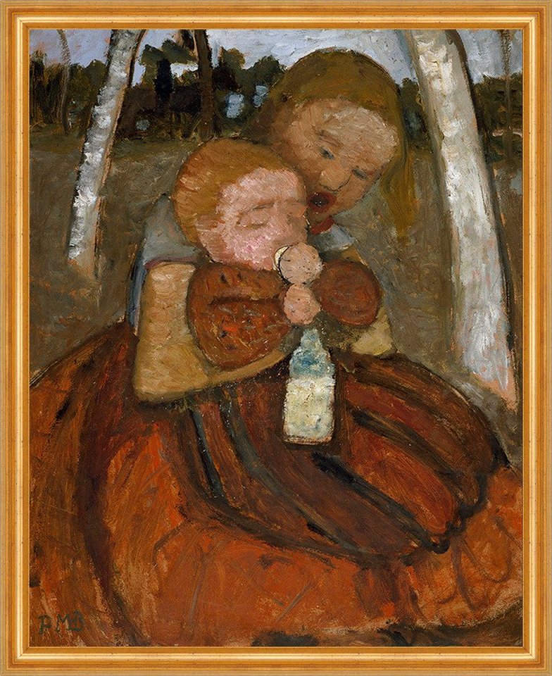 Kunstdruck Mädchen mit einem Baby unter Birken Natur Paula Modersohn Becker Kunst, (1 St) von OTTO