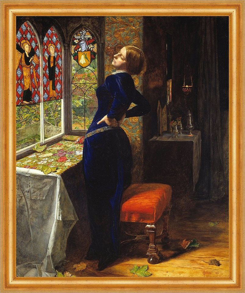 Kunstdruck Mariana John Everett Millais Sankt Glas Fenster Adel Samt B A3 02628 G, (1 St) von OTTO