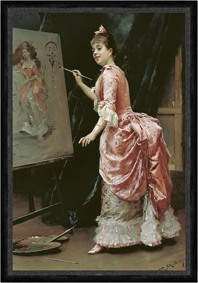 BillerAntik Kunstdruck Model Making Mischief Raimundo de Madrazo y Garreta Malerin Pinsel Fak, (1 St) von BillerAntik