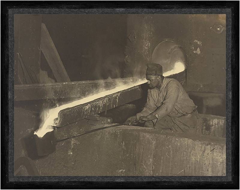 BillerAntik Kunstdruck Moulders Helper, Baldwin Locomotive Plant Metall Ofen Schmelzer Guss F, (1 St) von BillerAntik