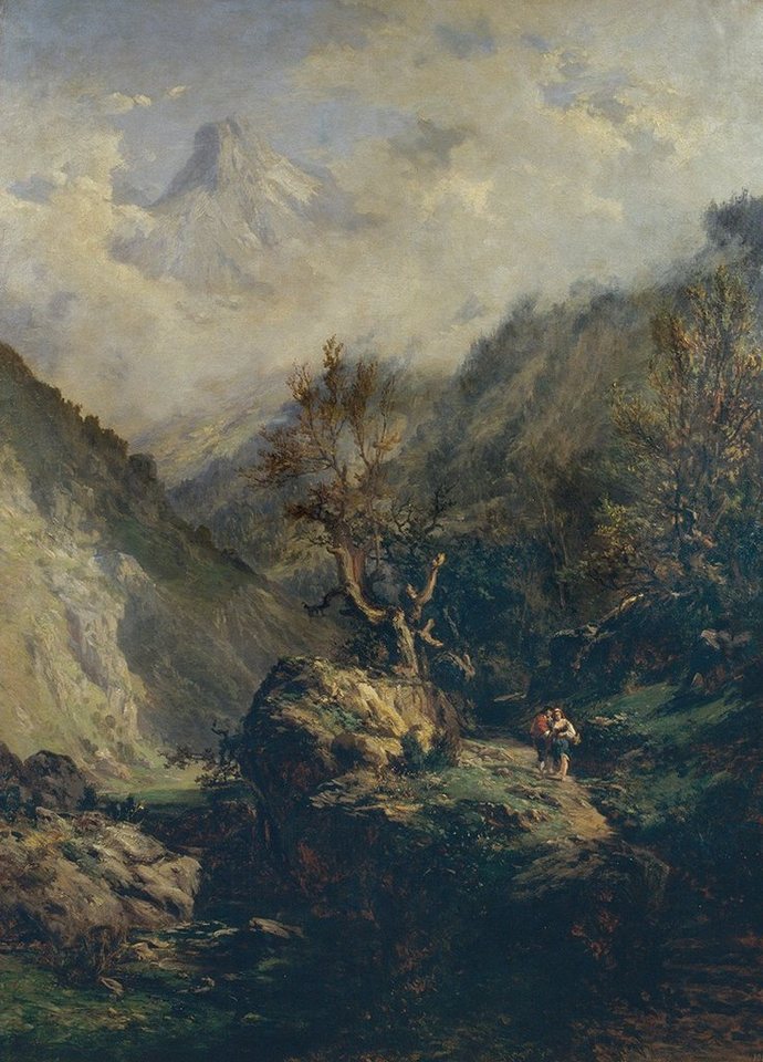 Kunstdruck Mountains in Asturias Carlos de Haes Spanien Gebirge Felsen Wald B A3, (1 St) von OTTO