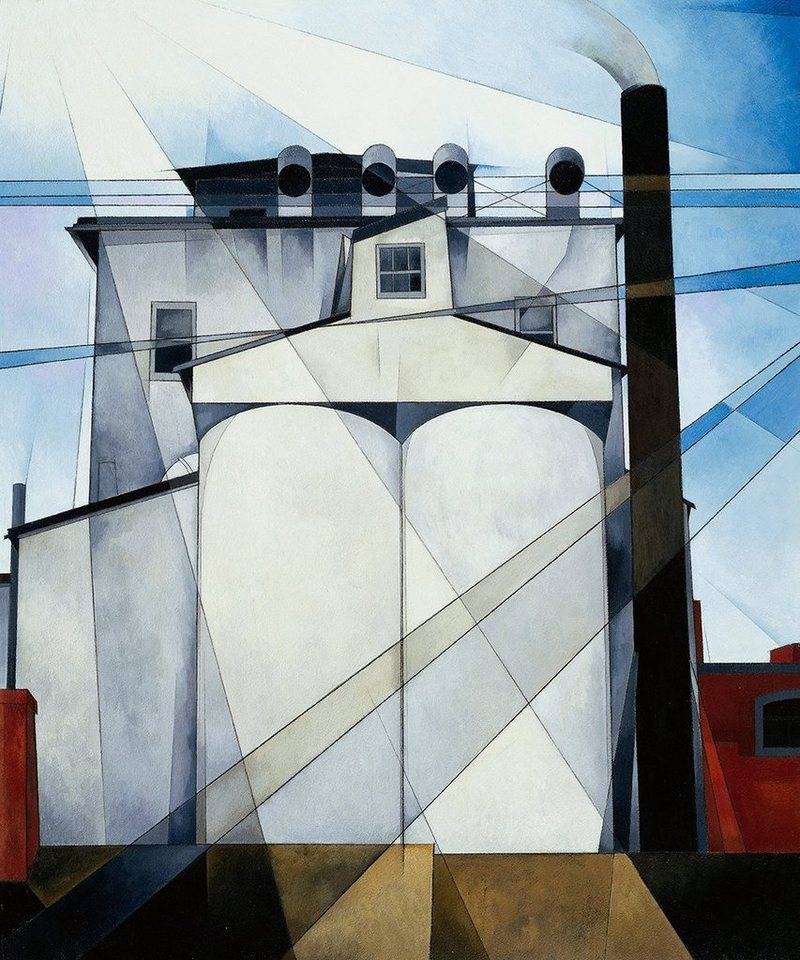 BillerAntik Kunstdruck My Egypt Charles Demuth Häuser Schornstein Qualm Fabrik Dampf Fenster, (1 St) von BillerAntik
