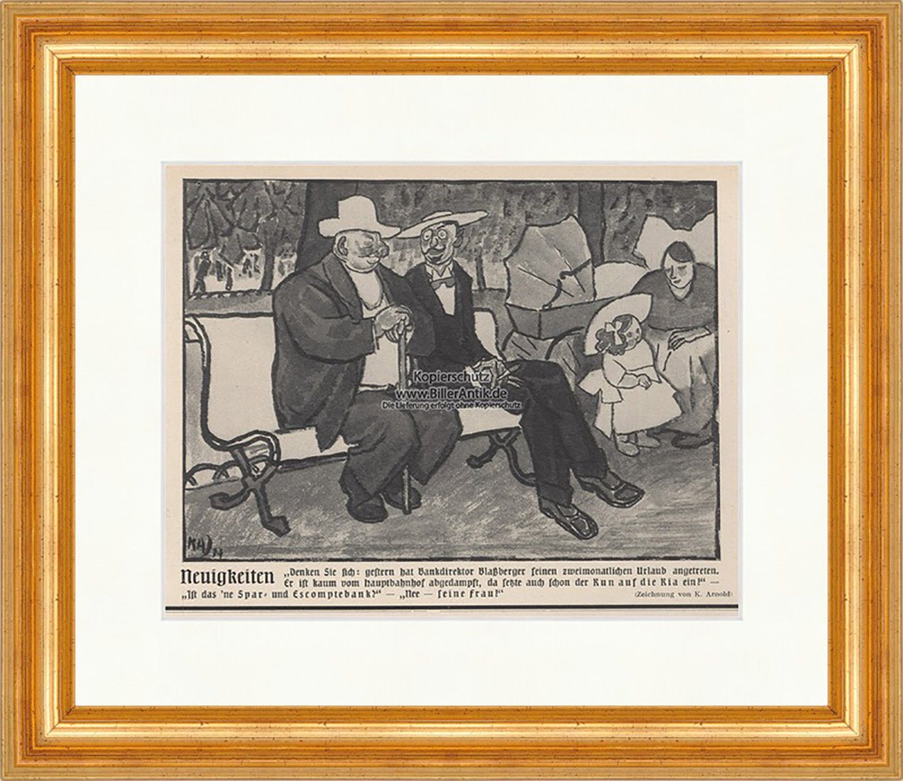 Kunstdruck Neuigkeit K. Arnold Bank Park Run auf die Ehefrau Ria Jugend 1876 Gera, (1 St) von OTTO