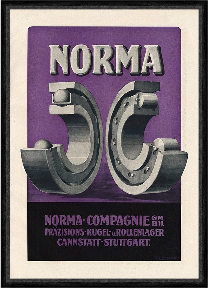 BillerAntik Kunstdruck Norma Compagnie GmbH Kugellager Rollen Cannstadt Plakat Braunbeck Faks, (1 St) von BillerAntik