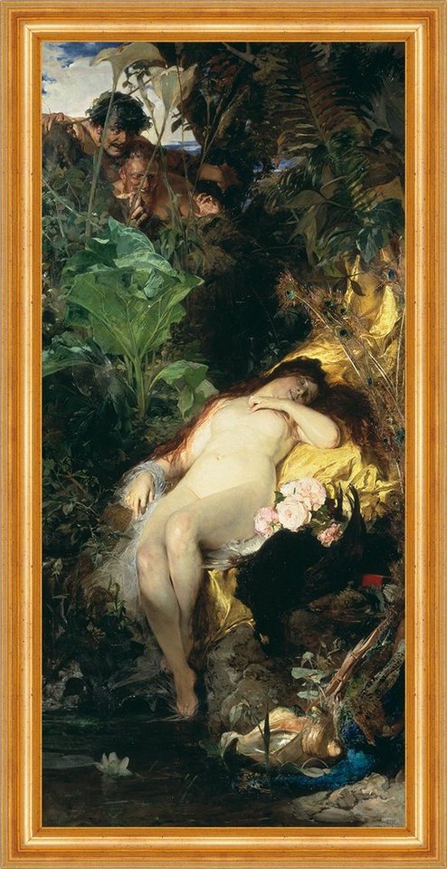 BillerAntik Kunstdruck Nymph and Fauns Julius Kronberg Natur Mytologie Nymphe Schlaf B A3 027, (1 St) von BillerAntik