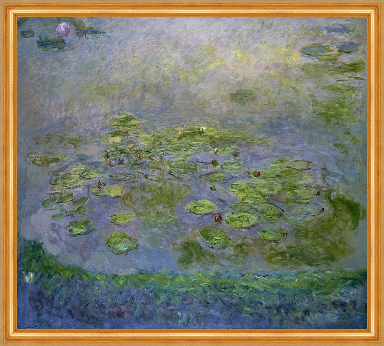 BillerAntik Kunstdruck Nympheas, Waterlilies Claude Monet Blumen Teich Wasserlilien Pflanzen, (1 St) von BillerAntik