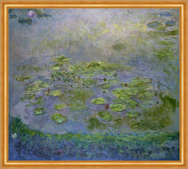 BillerAntik Kunstdruck Nympheas, Waterlilies Claude Monet Blumen Teich Wasserlilien Pflanzen, (1 St) von BillerAntik