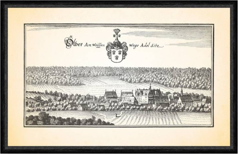 BillerAntik Kunstdruck Ölber am weissen Wege Adelssitz Schloss Wasserburg St. Annen Faks_Meri, (1 St) von BillerAntik