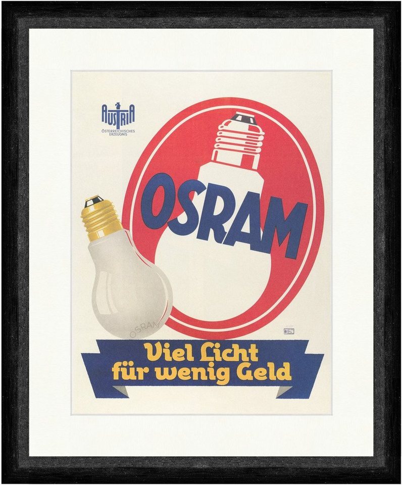 BillerAntik Kunstdruck OSRAM Leuchtmittel Glühbirne Werbung Österreich Kunstdruck Faks_Plakat, (1 St) von BillerAntik