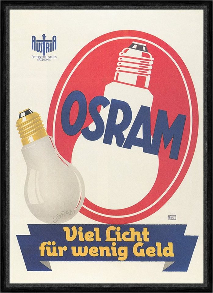 BillerAntik Kunstdruck OSRAM Leuchtmittel Glühbirne Werbung Österreich Kunstdruck Faks_Werbun, (1 St) von BillerAntik