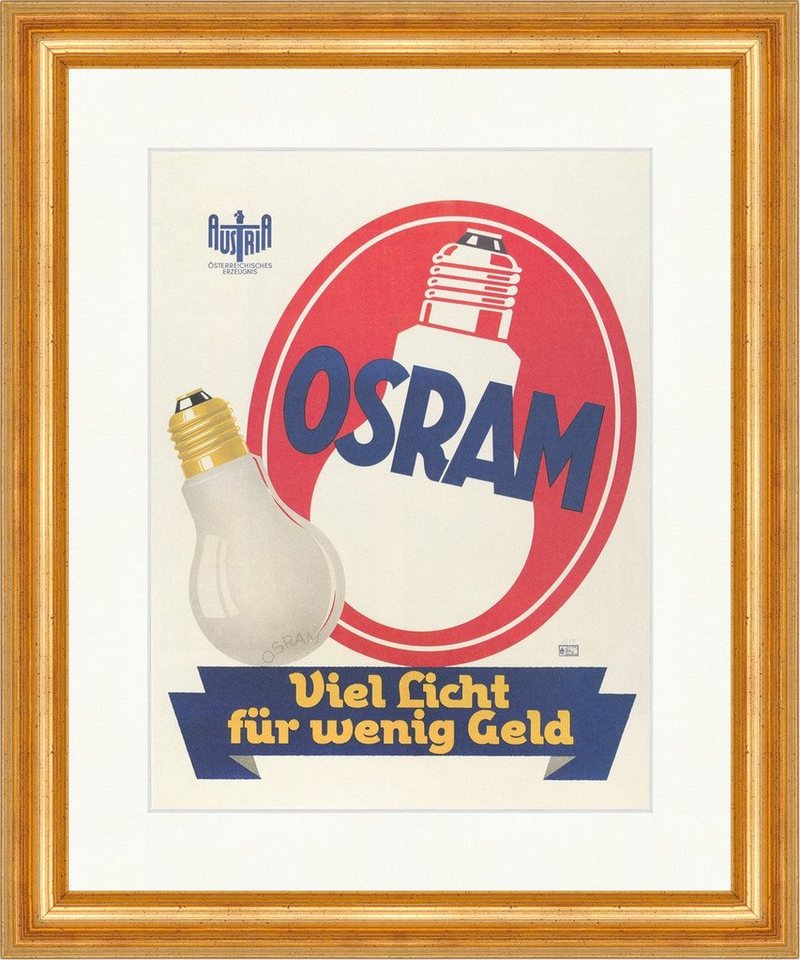 Kunstdruck OSRAM Leuchtmittel Glühbirne Werbung Österreich Plakatwelt 402 Gerahm, (1 St) von OTTO