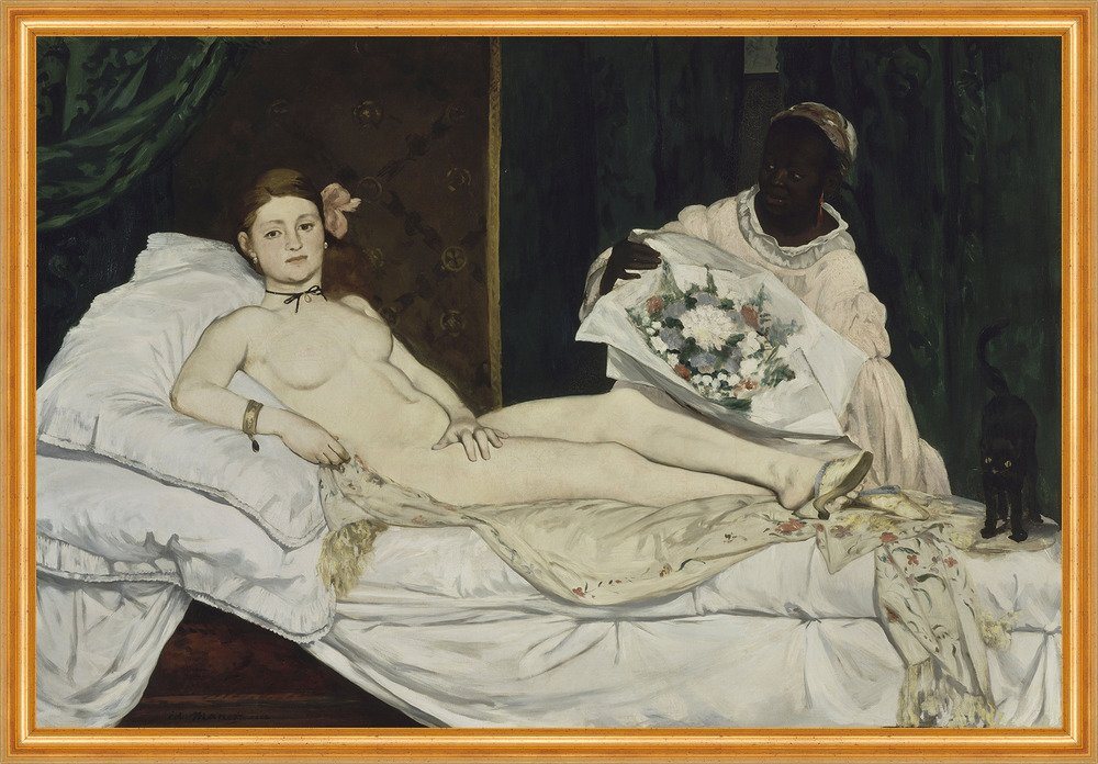 Kunstdruck Olympia Edouard Manet Liege Kissen Nackte Frau Schwarze B A2 01486 Ger, (1 St) von OTTO