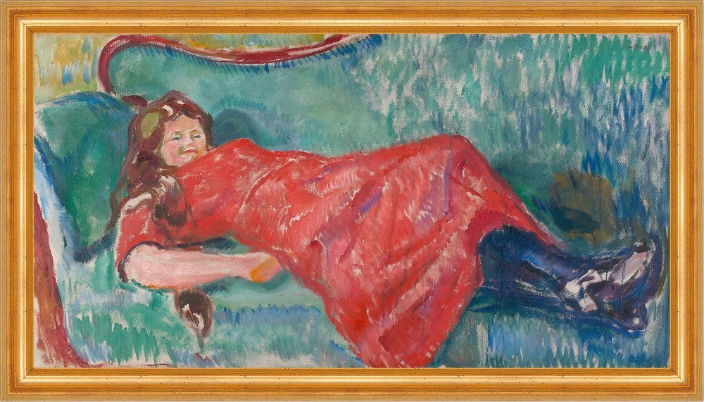 Kunstdruck On the Sofa Edvard Munch Couch Ausruhen Frau Mädchen Stiefel B A3 0153, (1 St) von OTTO