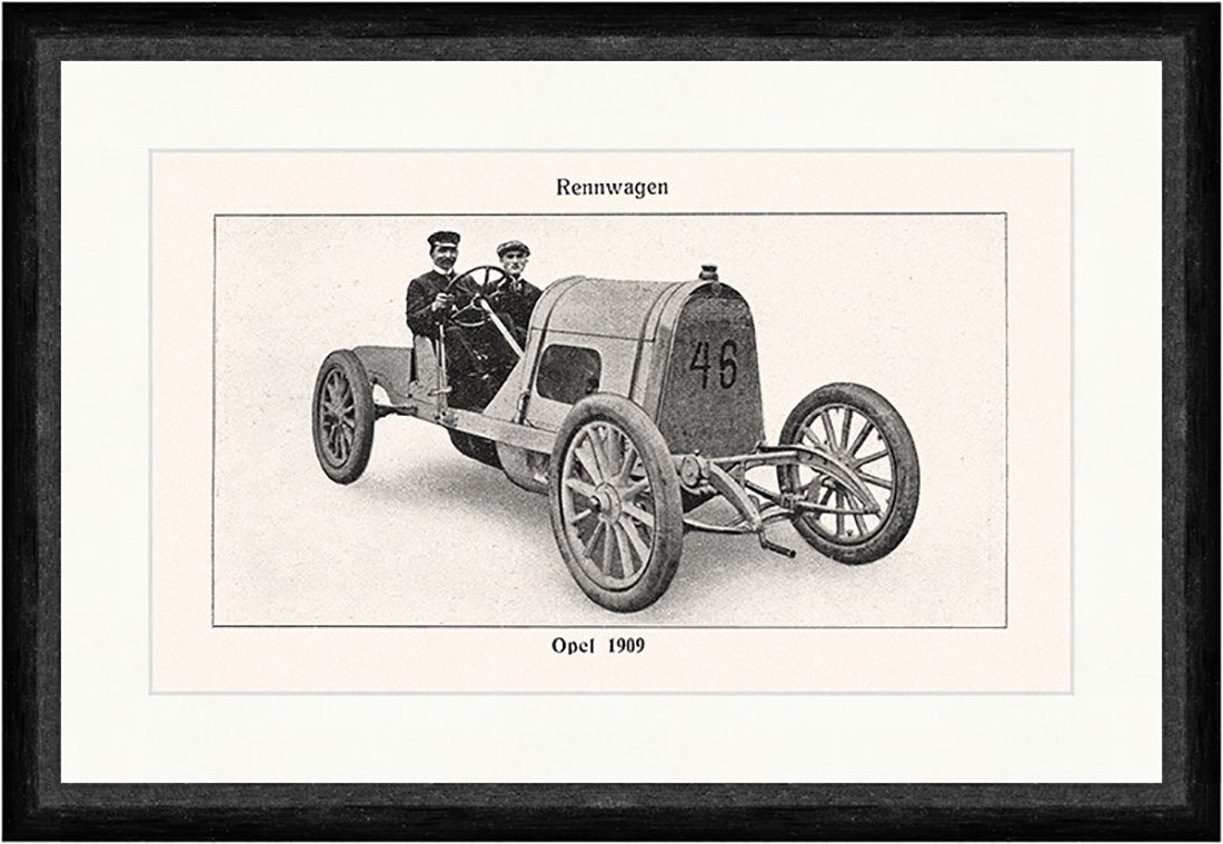 Kunstdruck Opel 1909 Rennwagen Zweisitzer Speichenrad Phaeton Faks Sport 047, (1 St) von OTTO