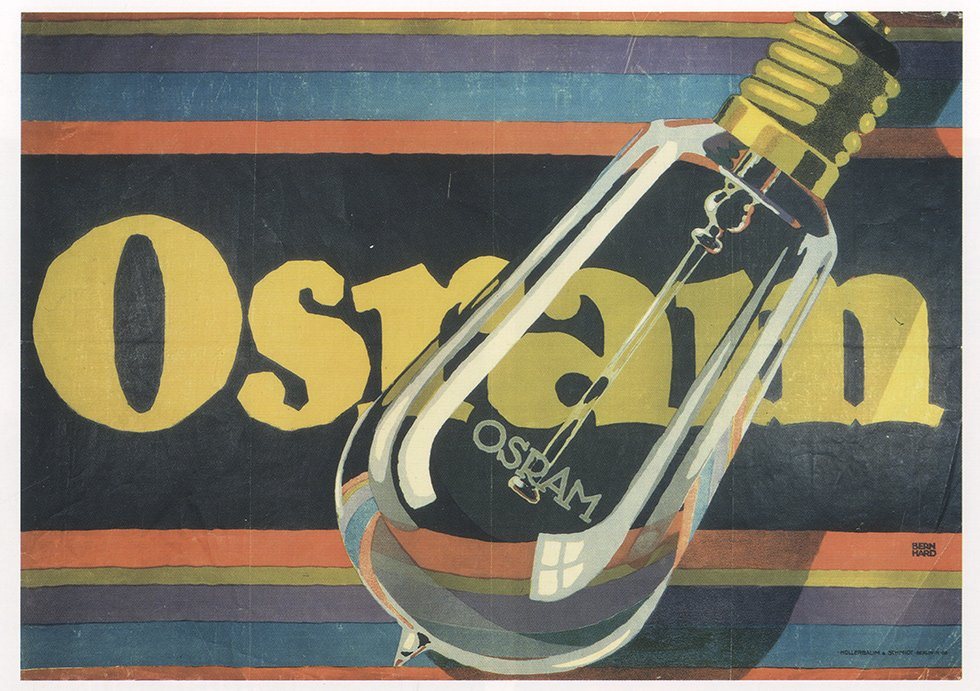 BillerAntik Kunstdruck Osram Glühfadenlampe Lucian Bernhard 1914 Poster Kunstdruck Werbung 96, (1 St) von BillerAntik