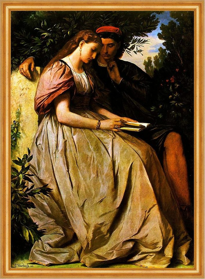 Kunstdruck Paolo und Francesca Anselm Feuerbach Liebespaar Natur Seide Nähe LW H, (1 St) von OTTO